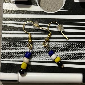 Homemade Non-binary Pride Earrings